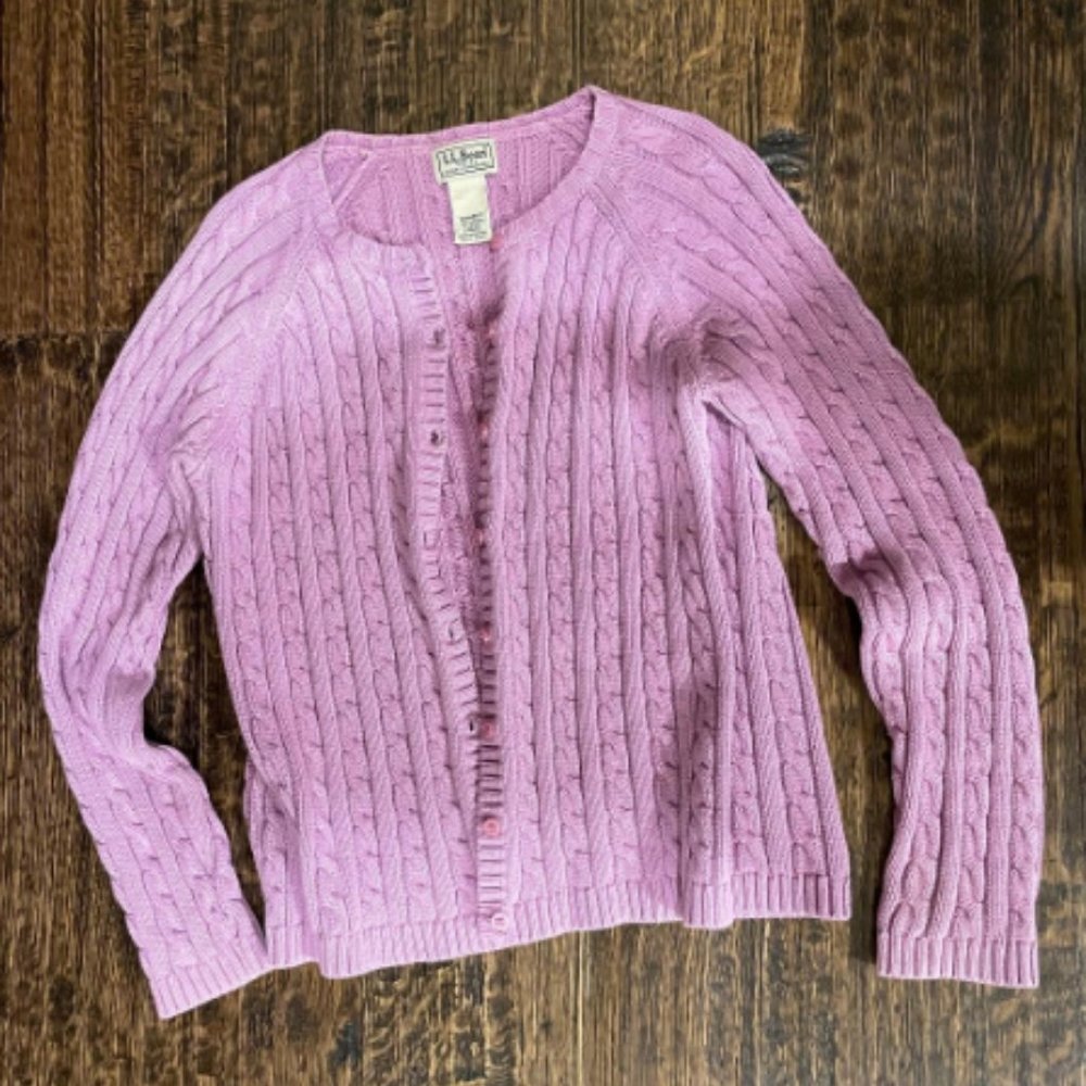Size Small L. L.Bean Cardigan - Purple/ Lilac
